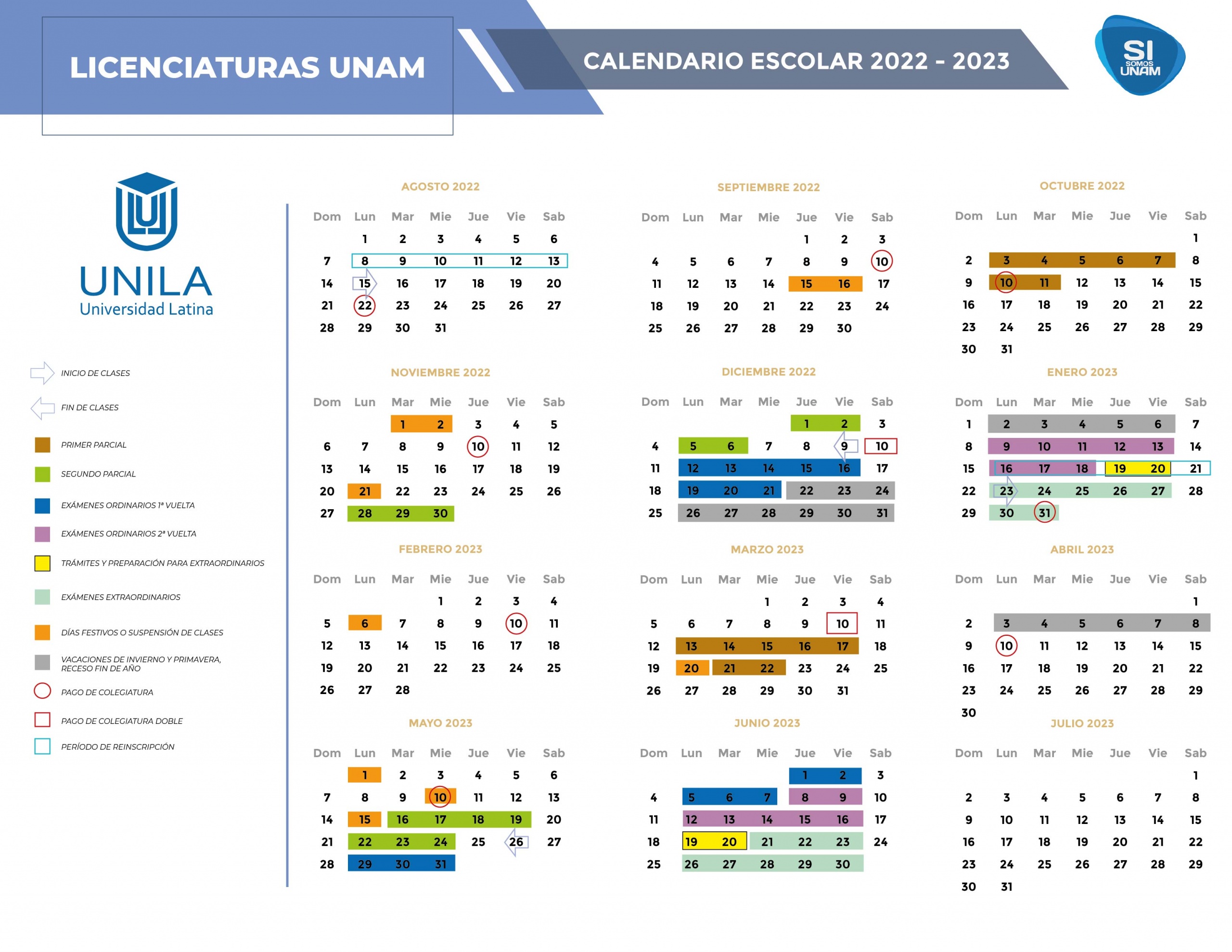 Calendarios UNILA